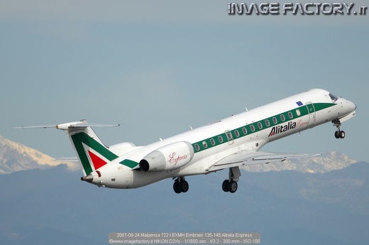 2007-08-24 Malpensa 722 I-EXMH Embraer 135-145 Alitalia Express